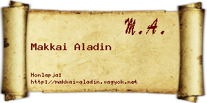 Makkai Aladin névjegykártya